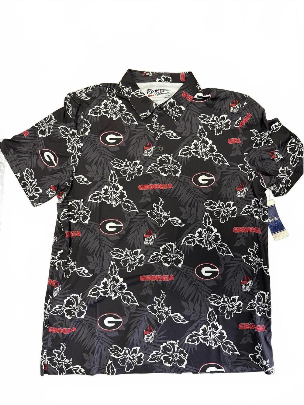 Reyn Spooner University of Georgia Hawaiian Shirt Size L